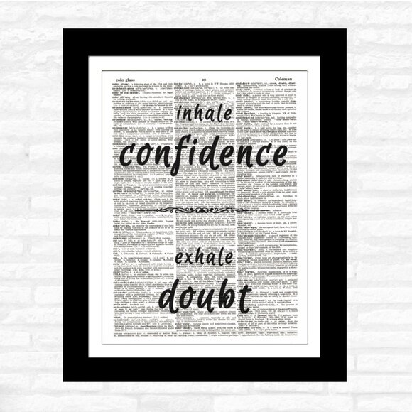 Confidence Doubt Inspirational Quote DICTIONARY ART PRINT Vintage Wall Decor Art - Picture 10 of 11